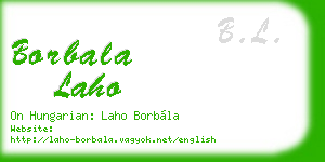 borbala laho business card